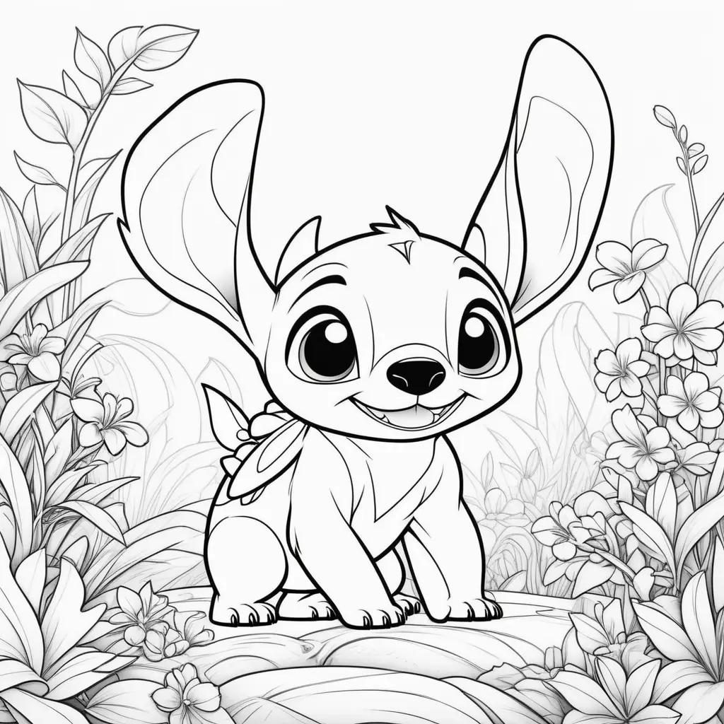 Lilo and Stitch coloring pages featuring cute cartoon characters