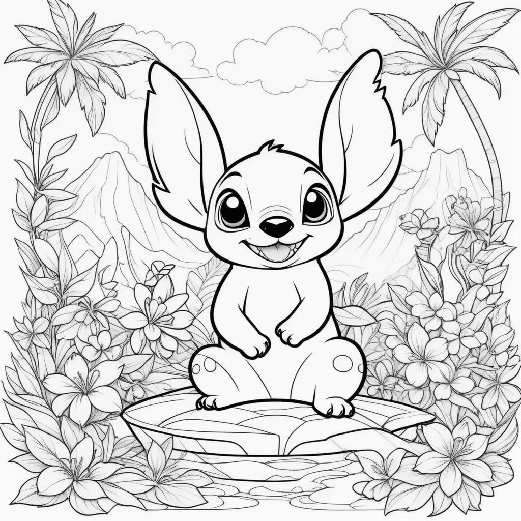 Lilo and Stitch coloring pages of a cute creature