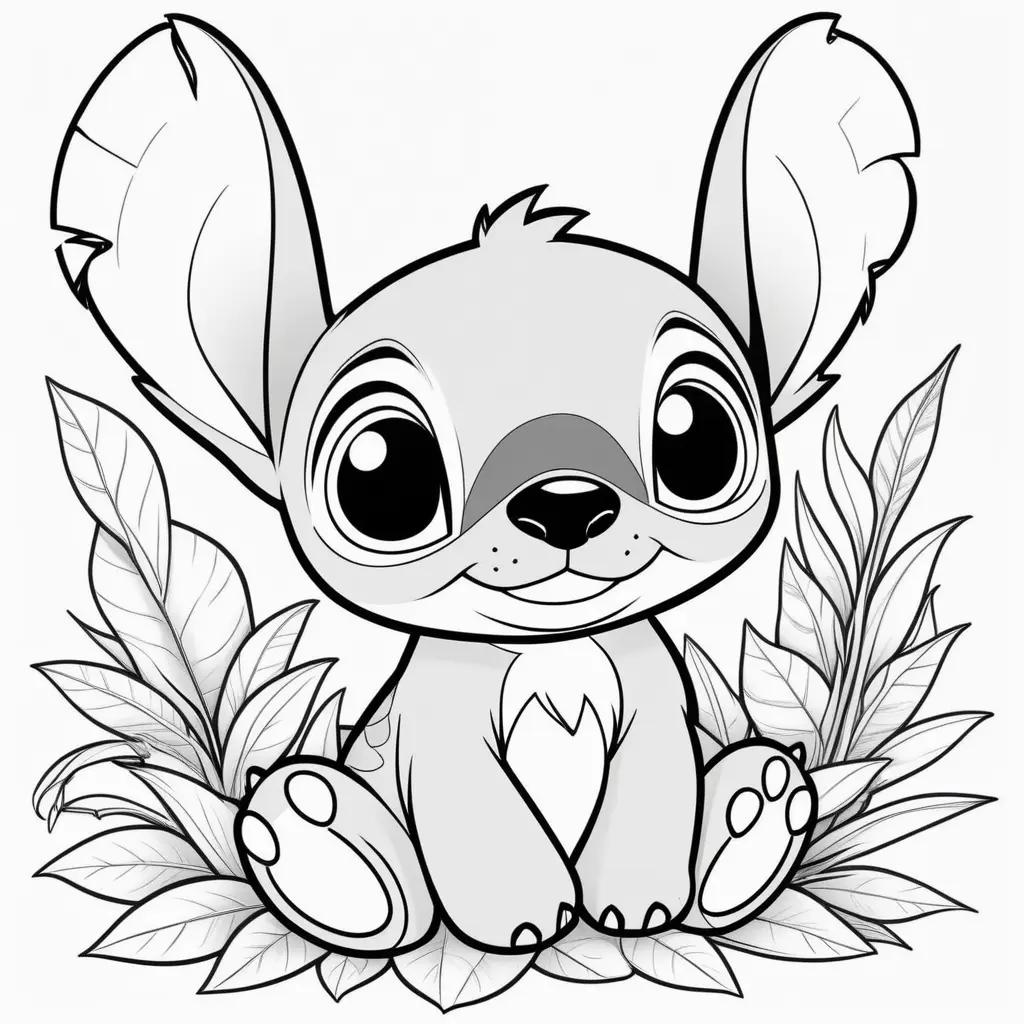 Lilo and Stitch coloring pages with black and white coloring