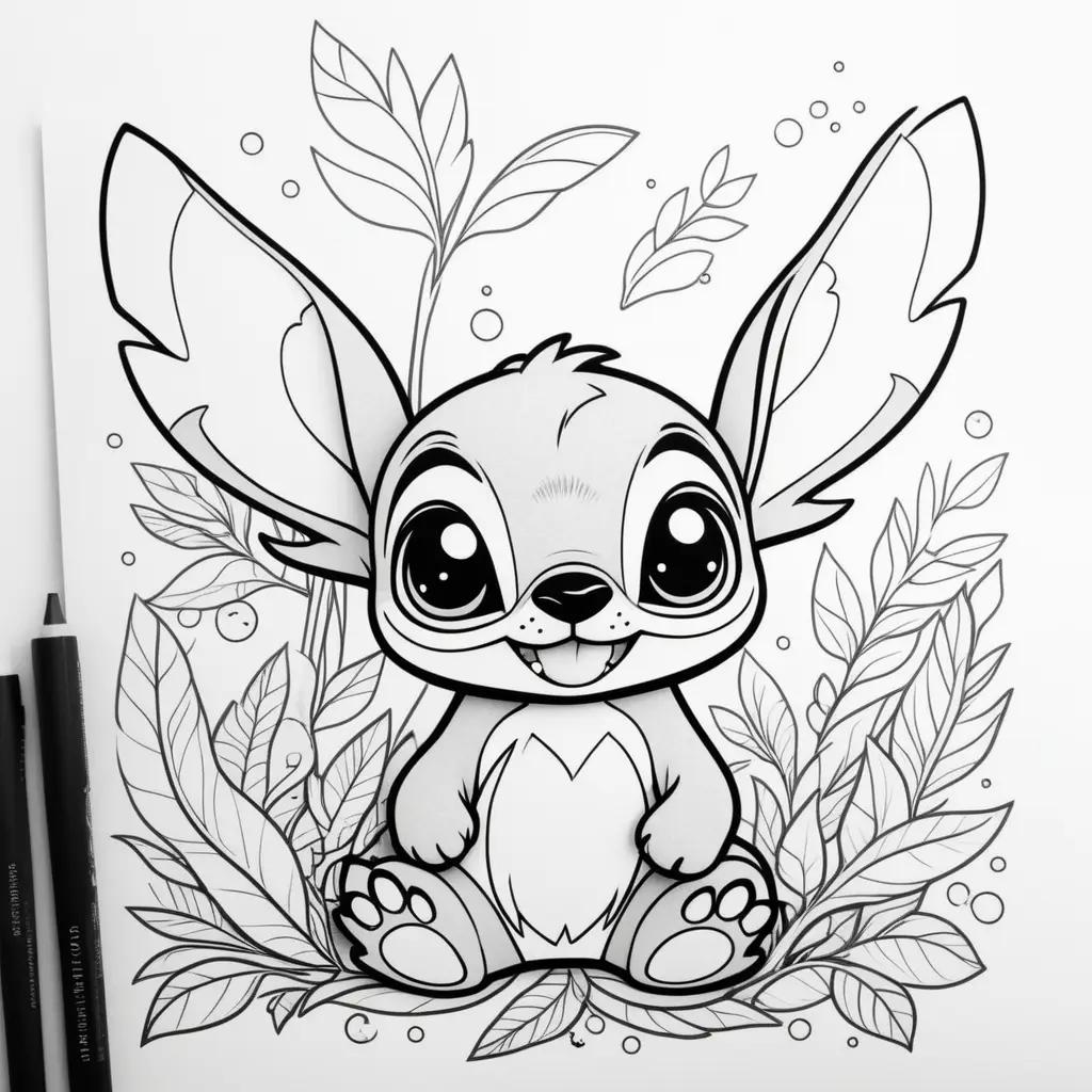 Lilo and stitch coloring pages with black and white drawing