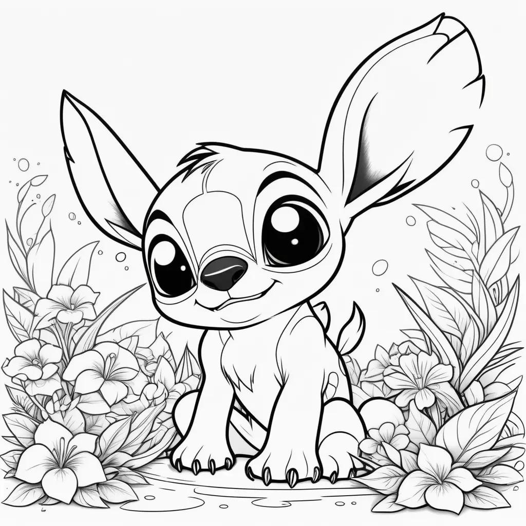 Lilo stitch coloring pages featuring cute little dog