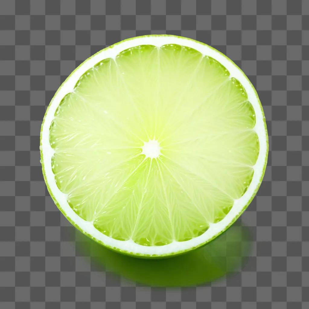 Lime slice on a green background