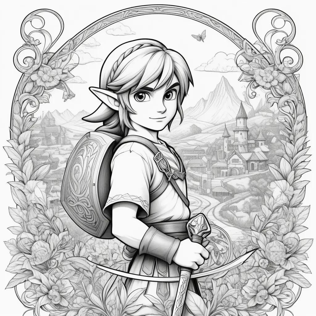 Link Coloring Pages Featuring The Legend Of Zelda