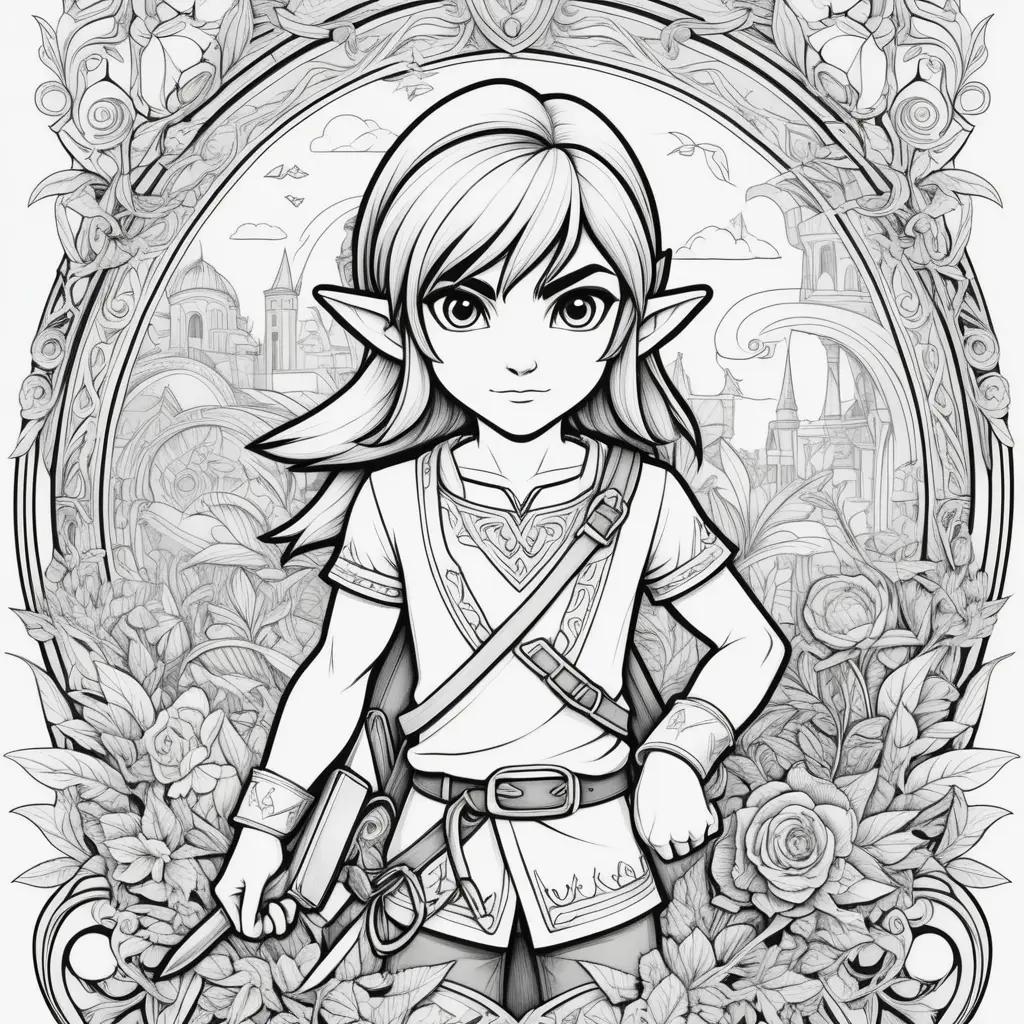 Link coloring pages in black and white