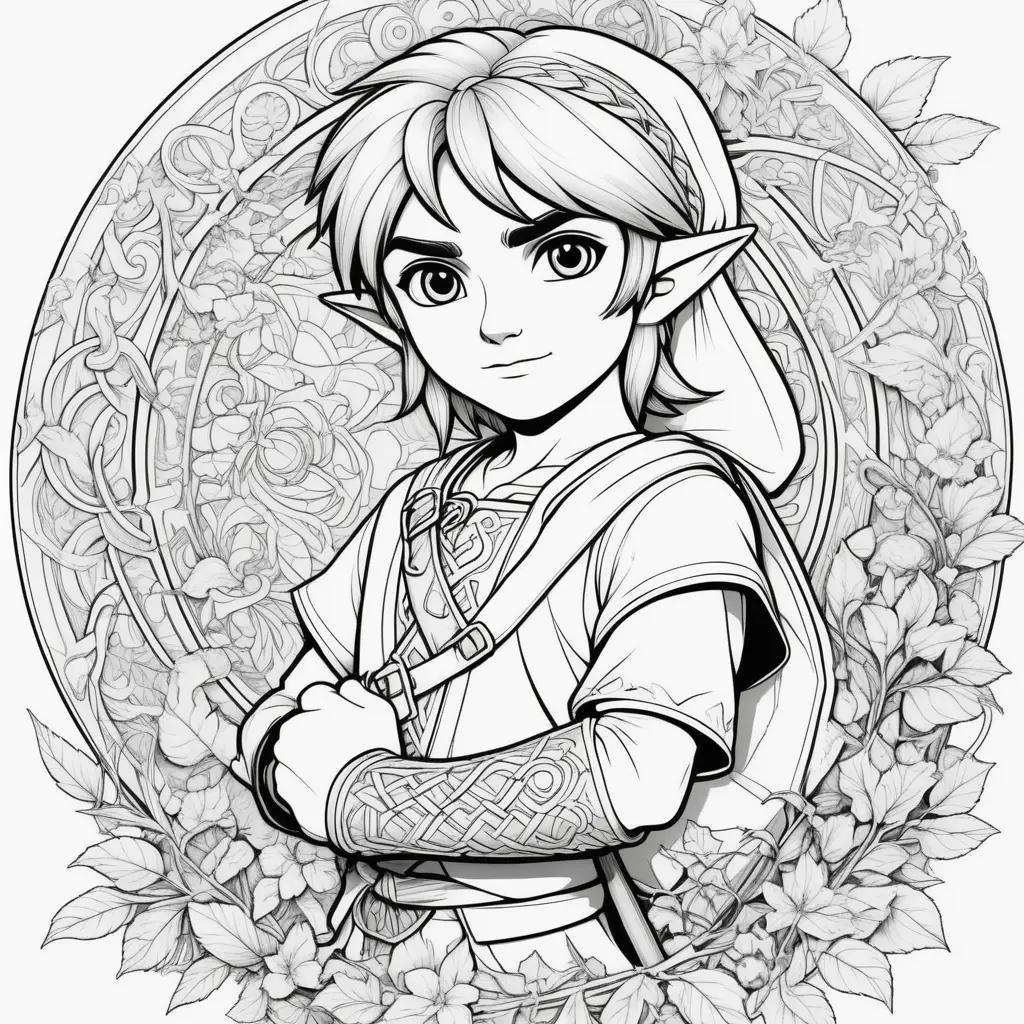 Link coloring pages of a black and white drawing