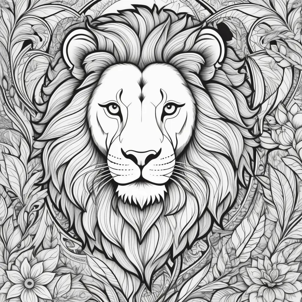 Lions Coloring Pages: Intense and Vibrant Designs for Adult Coloring Books