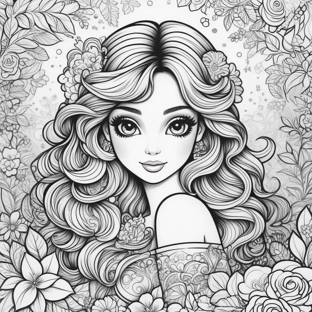 Lisa Frank Coloring Pages: Beautiful Woman