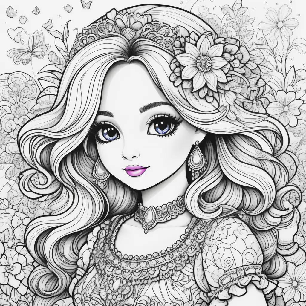 Lisa Frank Coloring Pages: Cartoon Princess Coloring Pages