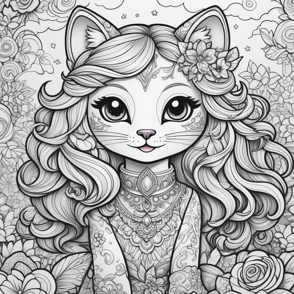 Lisa Frank Coloring Pages of a Cat