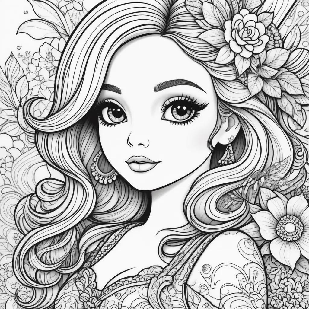 Lisa Frank coloring pages with black and white coloring