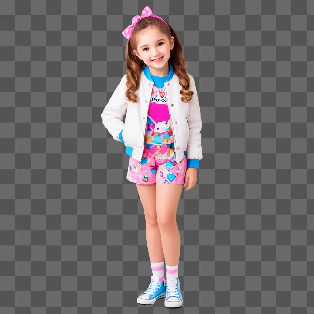 Little girl poses for the camera wearing a sweet outfit