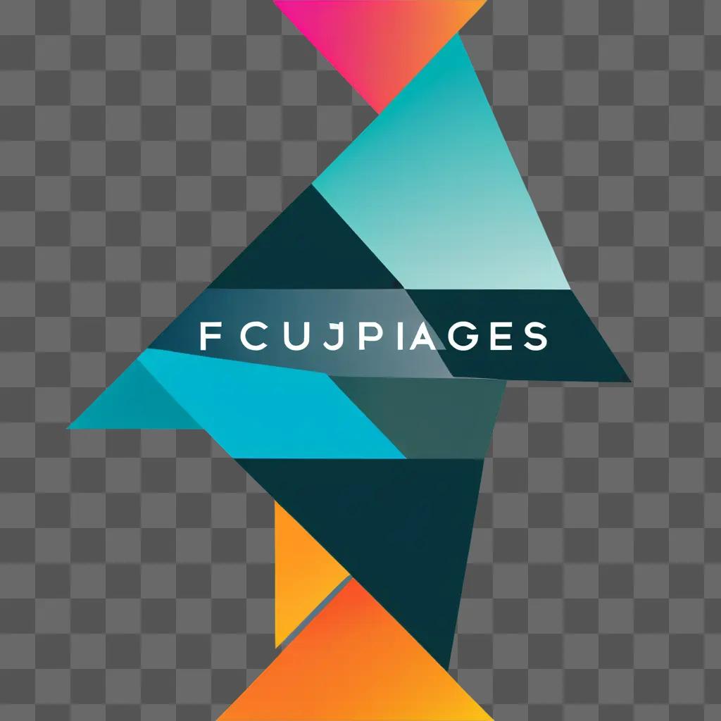 Logo design of a vibrant triangle with multicolored background