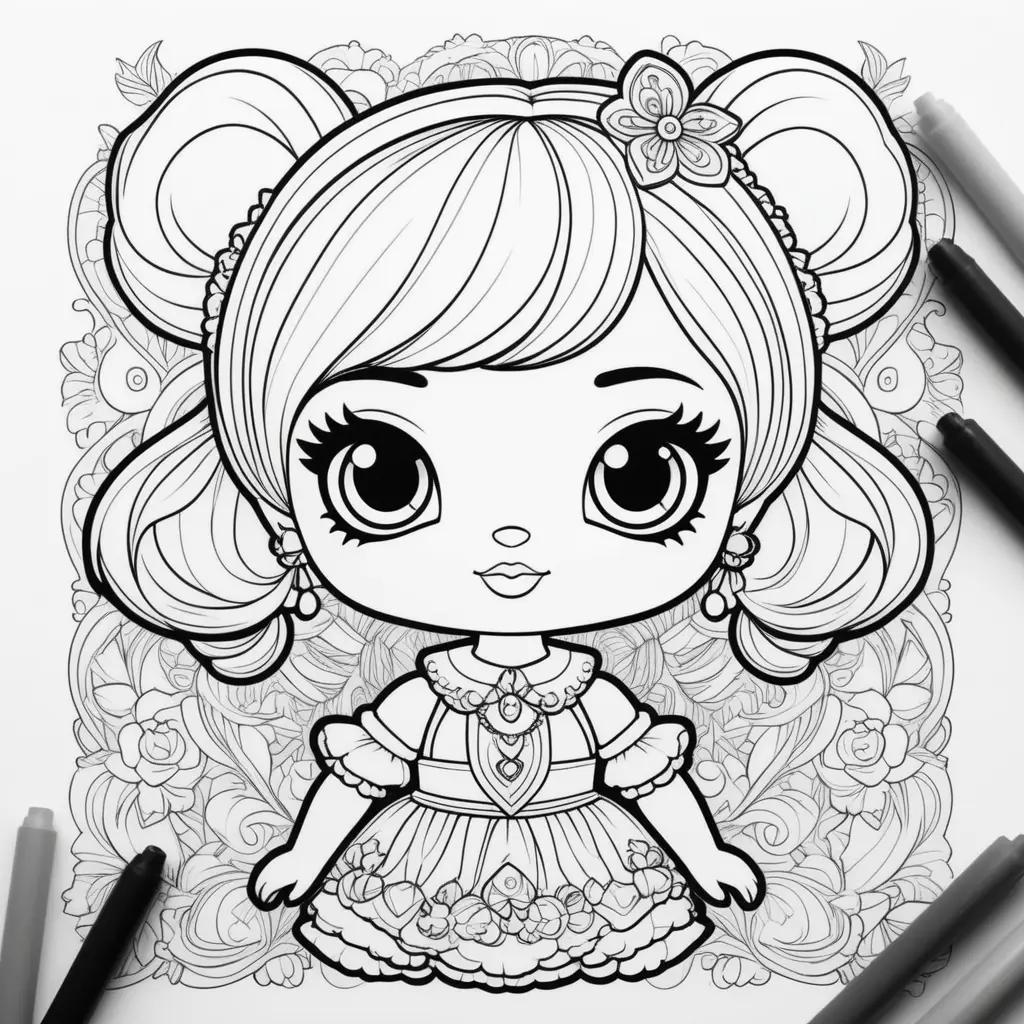 Lol doll coloring pages with pencils and markers