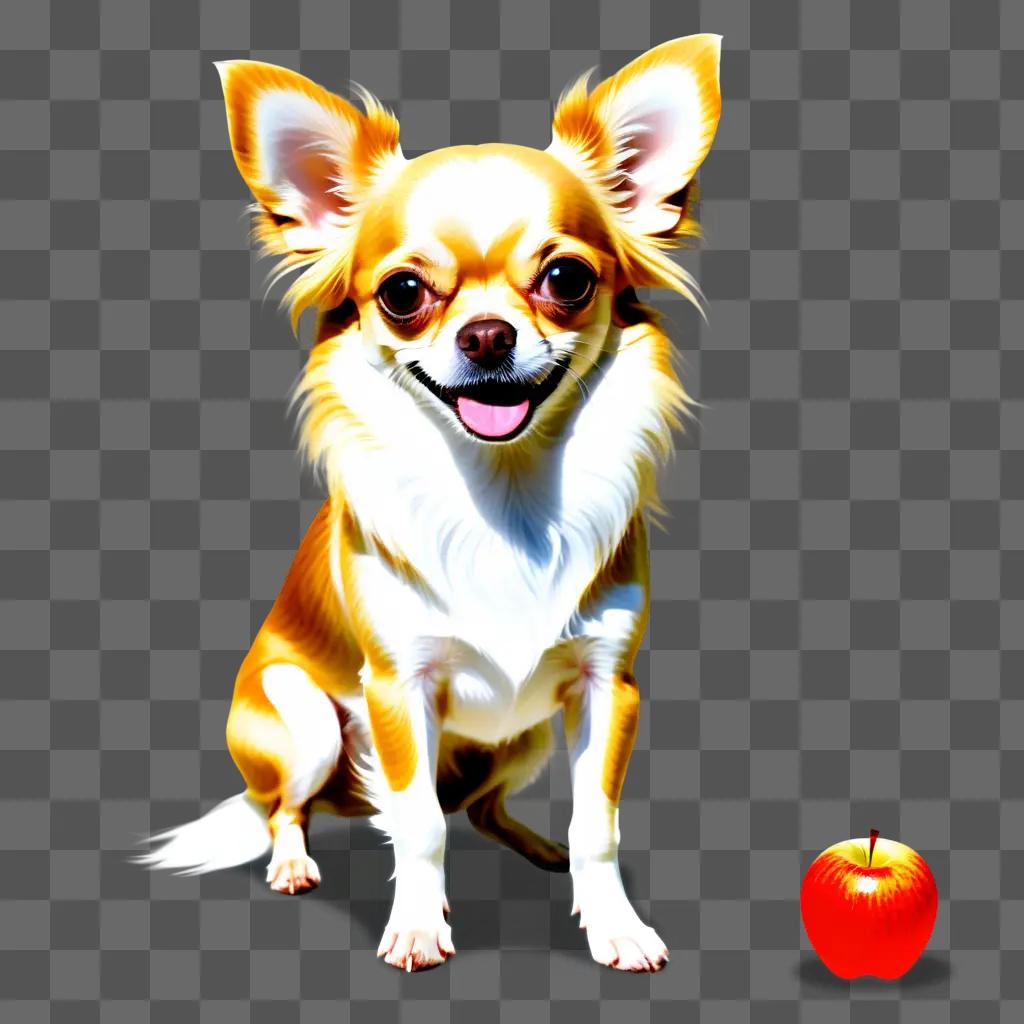 Long haired apple head chihuahua with a big smile