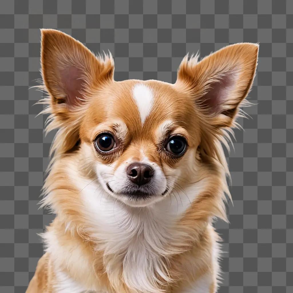 Long haired apple head chihuahua with large eyes and smiling