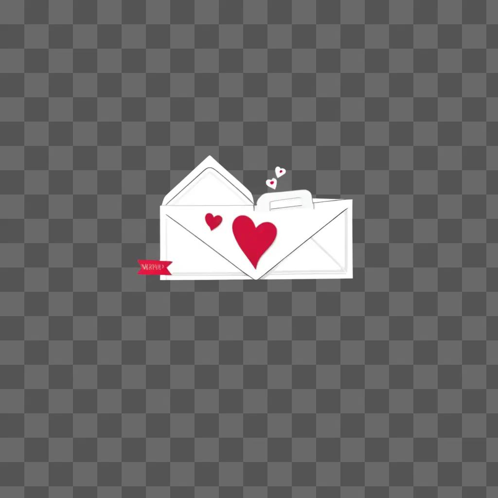 Love is a cute heart-shaped sticker on a white envelope