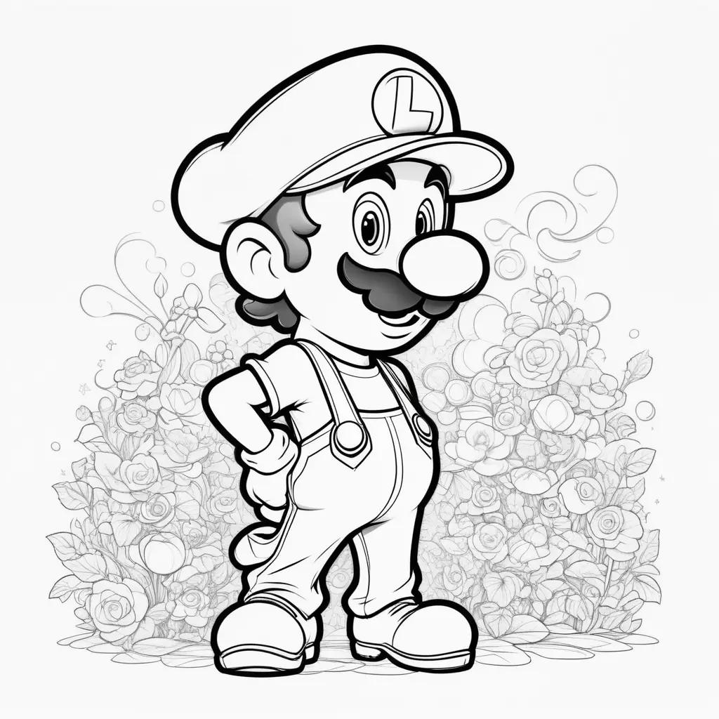 Luigi coloring pages for kids