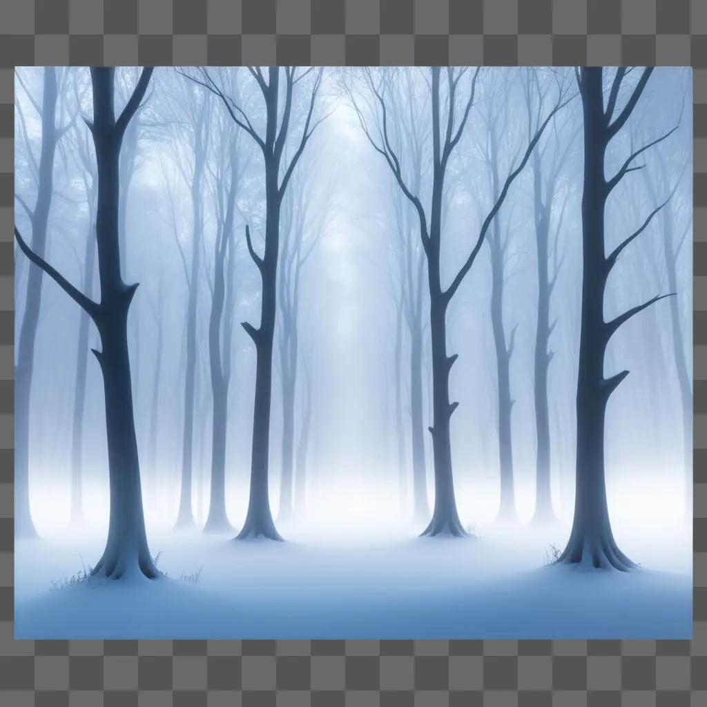木々と雪で冬の風景を作ろう