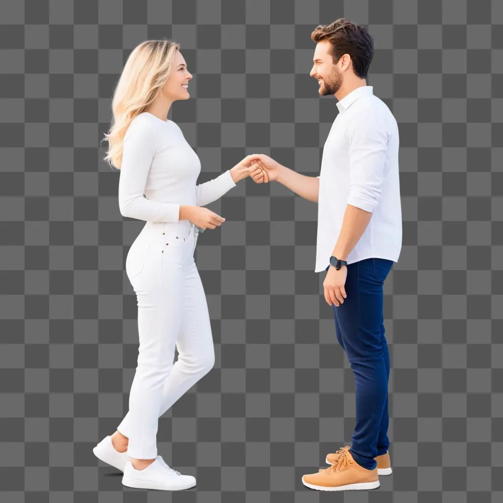 Man and woman engaging in handshake