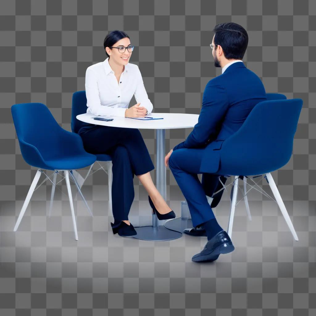 Man and woman having a professional interview