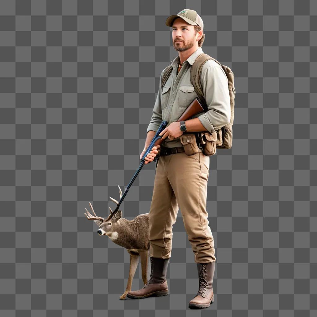 Man in hunting gear with a deer on his shoulder