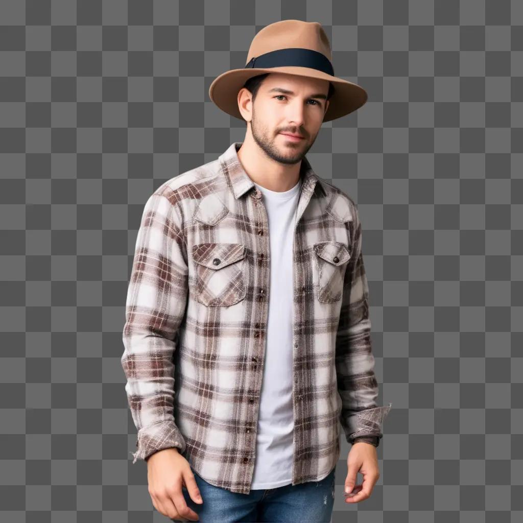 Man in plaid flannel shirt posing