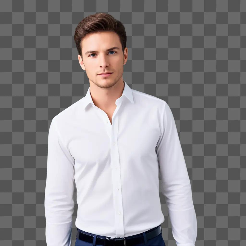 Man in white shirt posing for picture