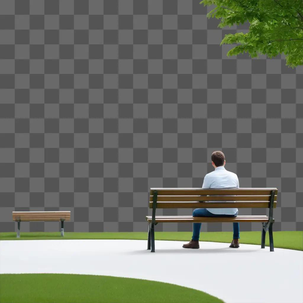 Man on bench waits for someone to arrive