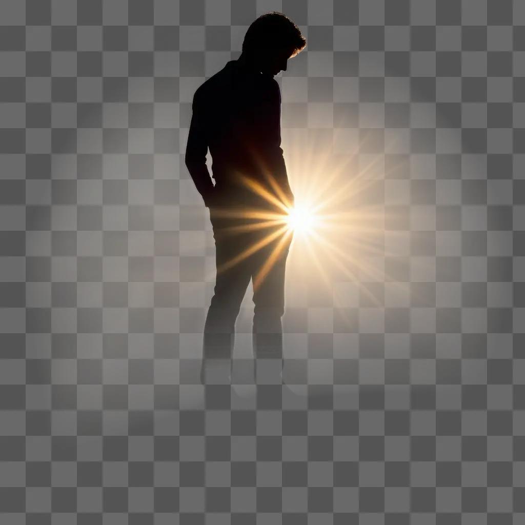 Man silhouetted against a bright sun