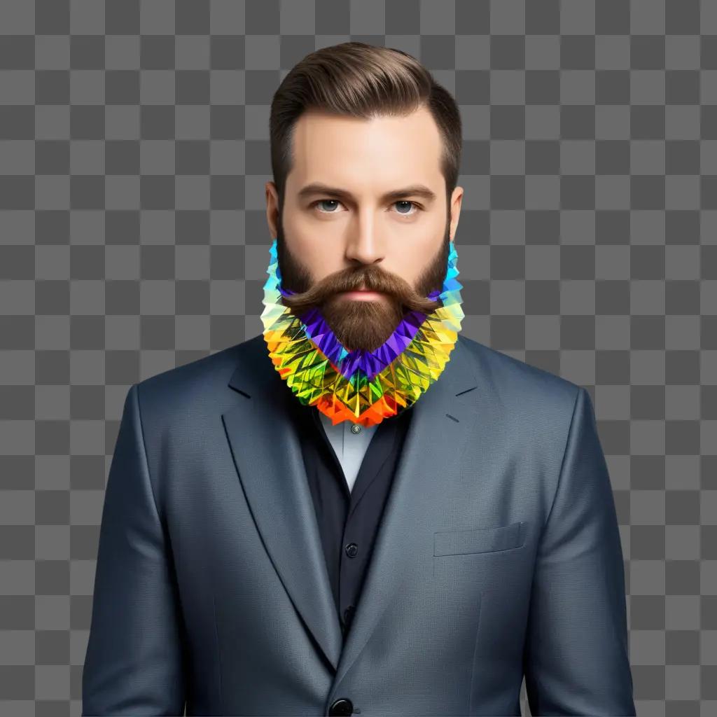 Man with beard and transparent beaded necklace