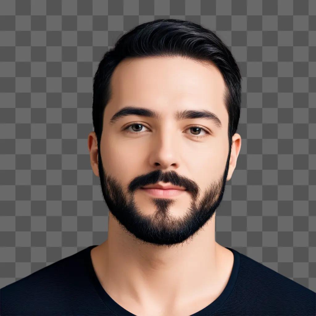 Man with facial hair posing for picture