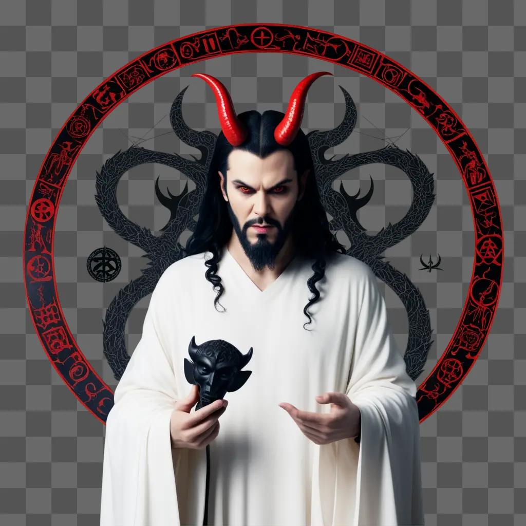 Man with horns and horns in black robe