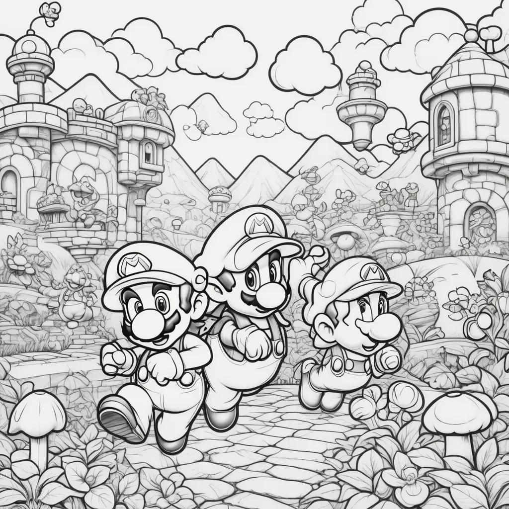 Mario Bros Coloring Pages for Kids