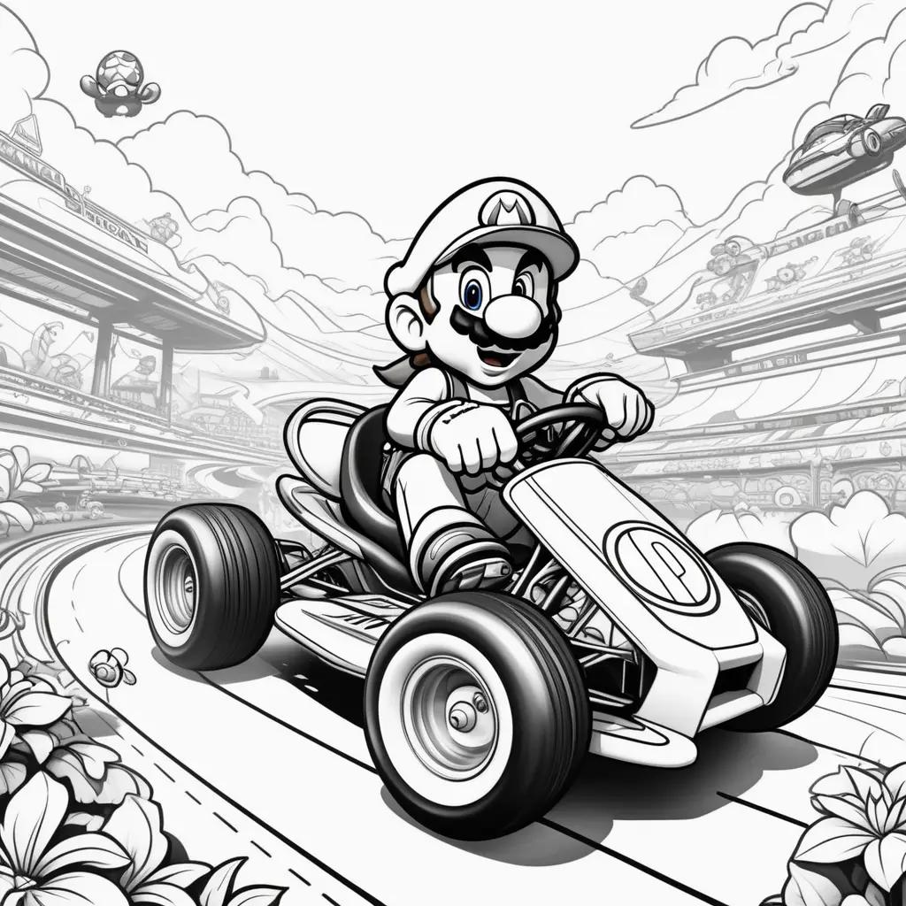 Mario Kart Coloring Page: A Fun Coloring Book for Kids