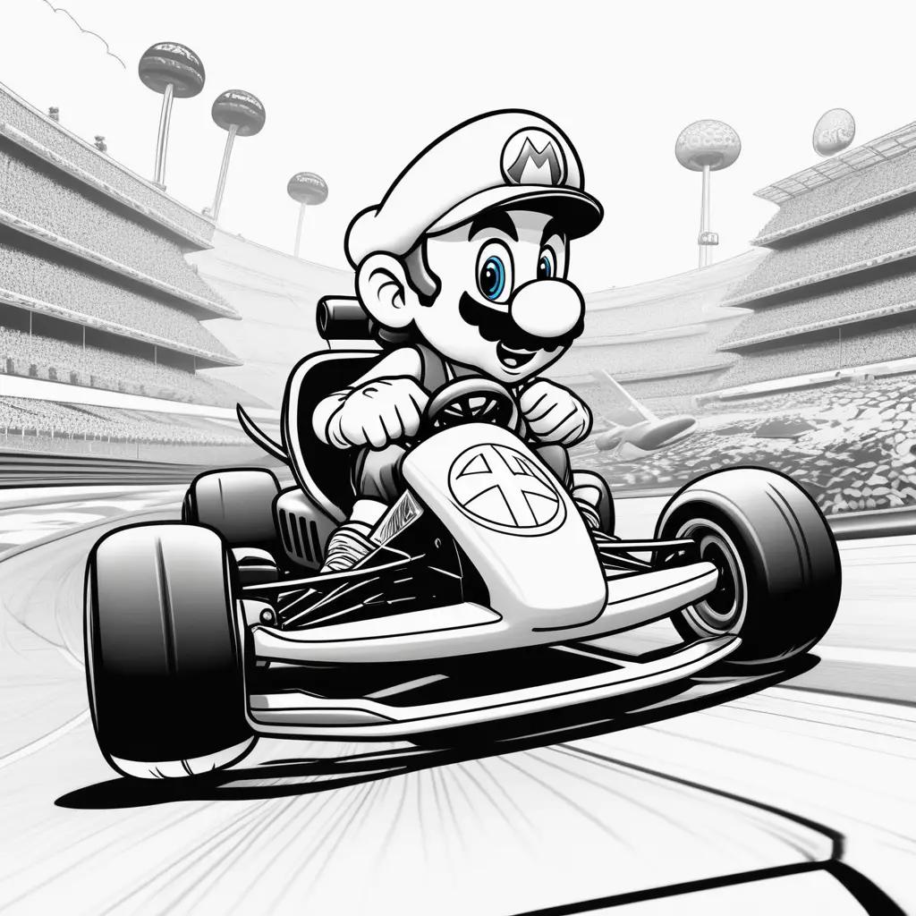 Mario Kart Coloring Pages: A Cart and a Man