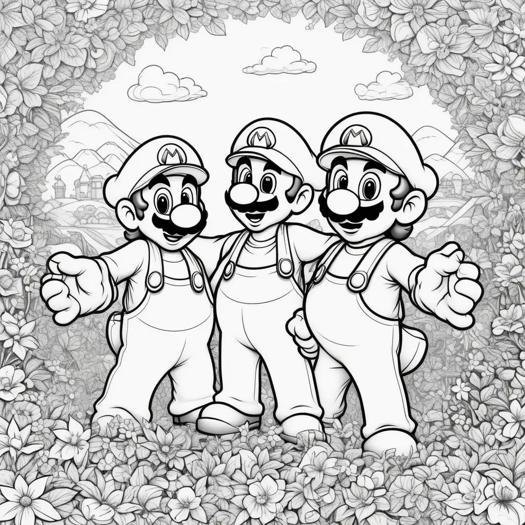 Mario and Luigi coloring pages for kids