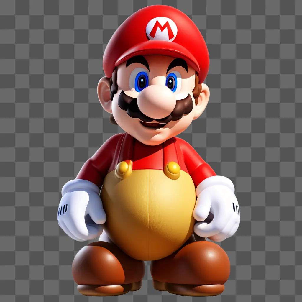 Mario figurine is shown in a transparent background