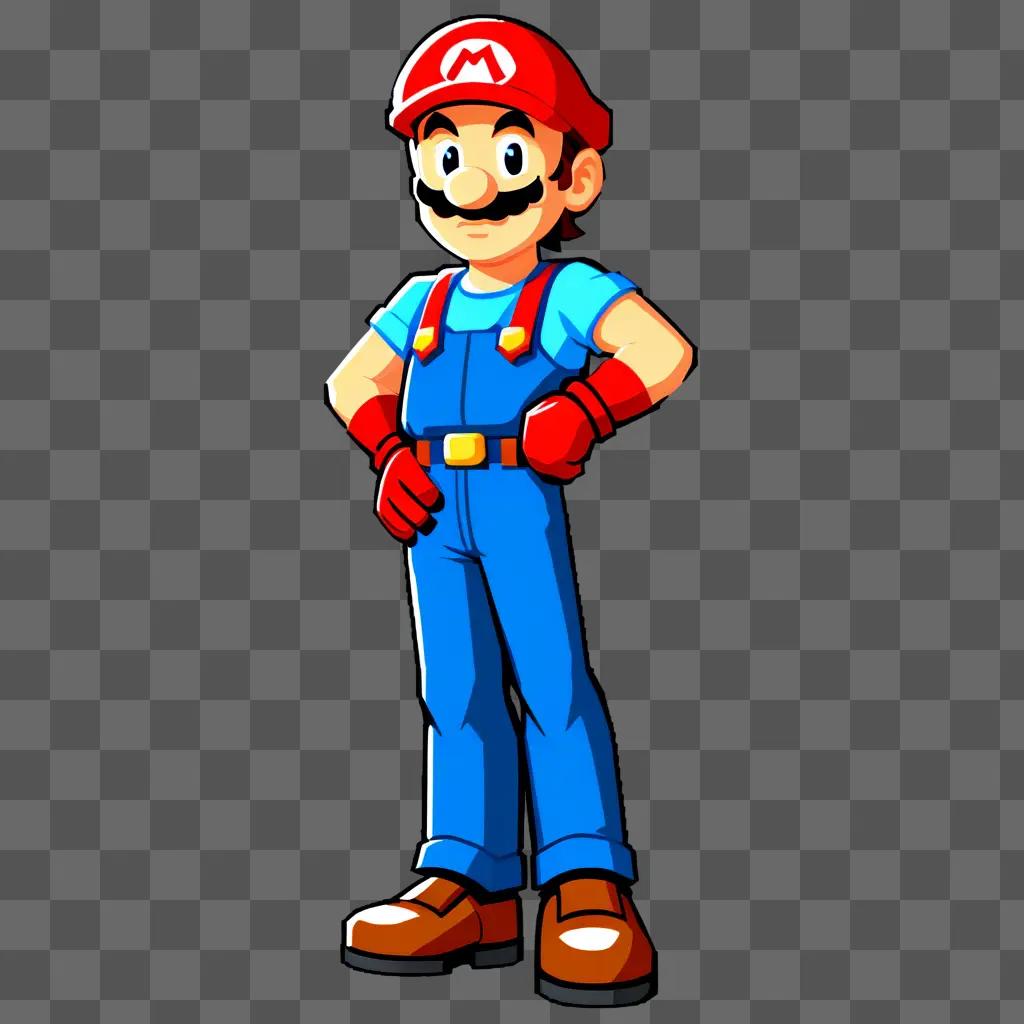 Mario standing in cartoon video game clipart