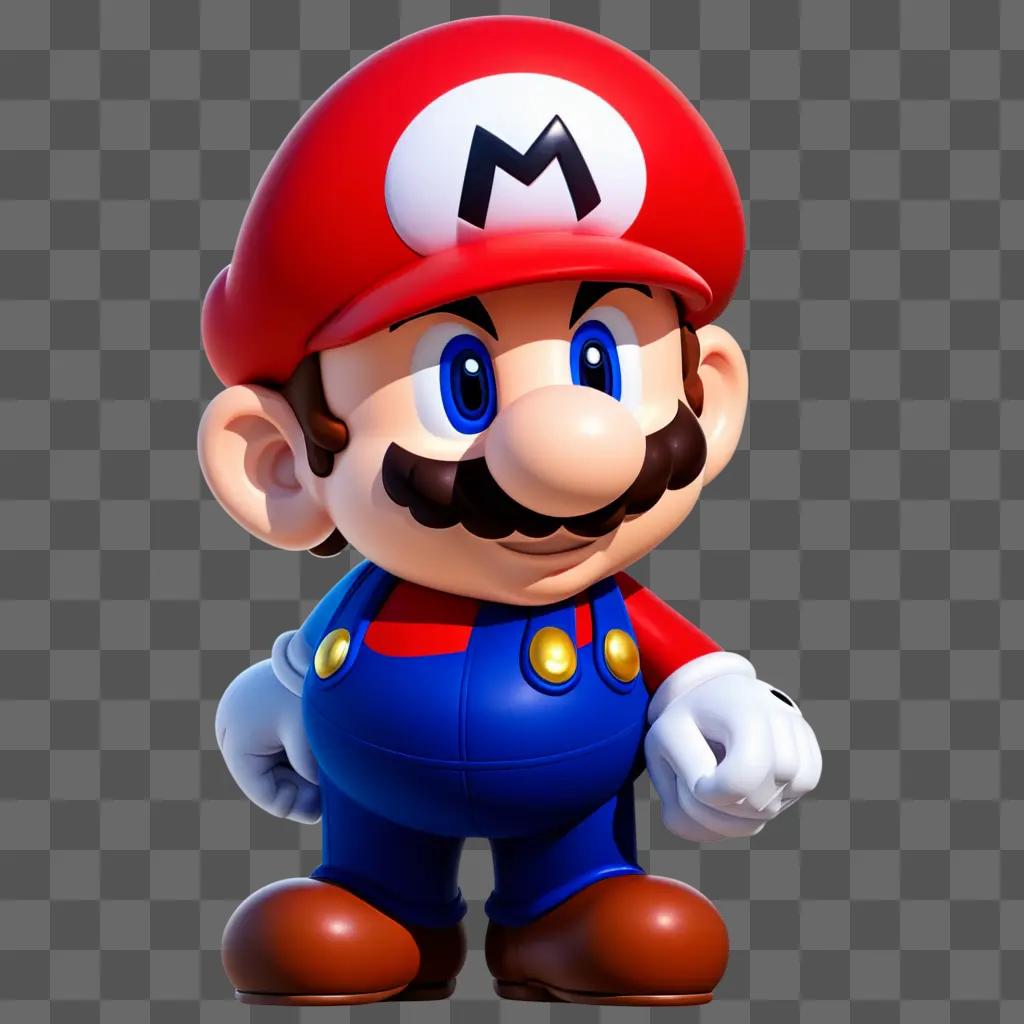 Mario standing in the dark with a red hat on