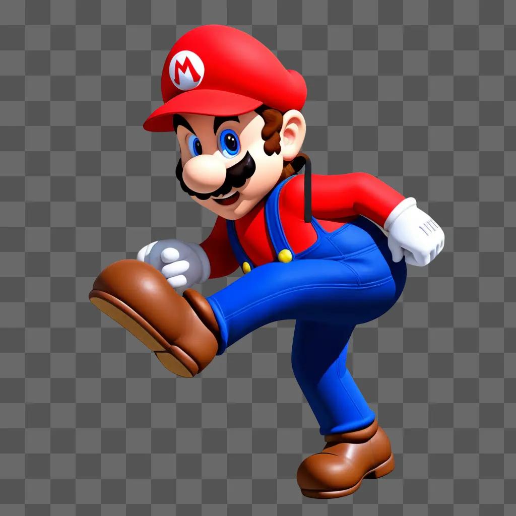 Mario walking in a transparent environment