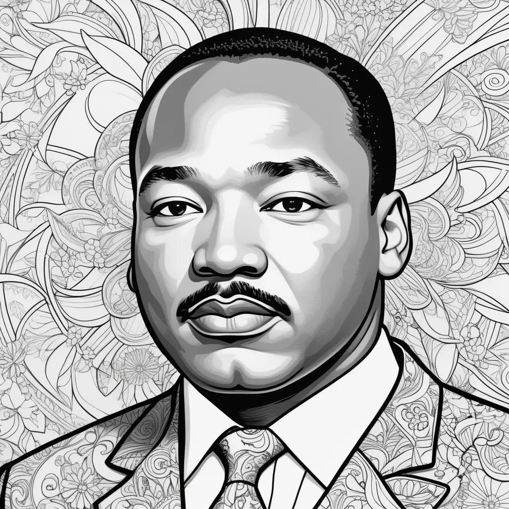 Martin Luther King coloring page with a beard and suit