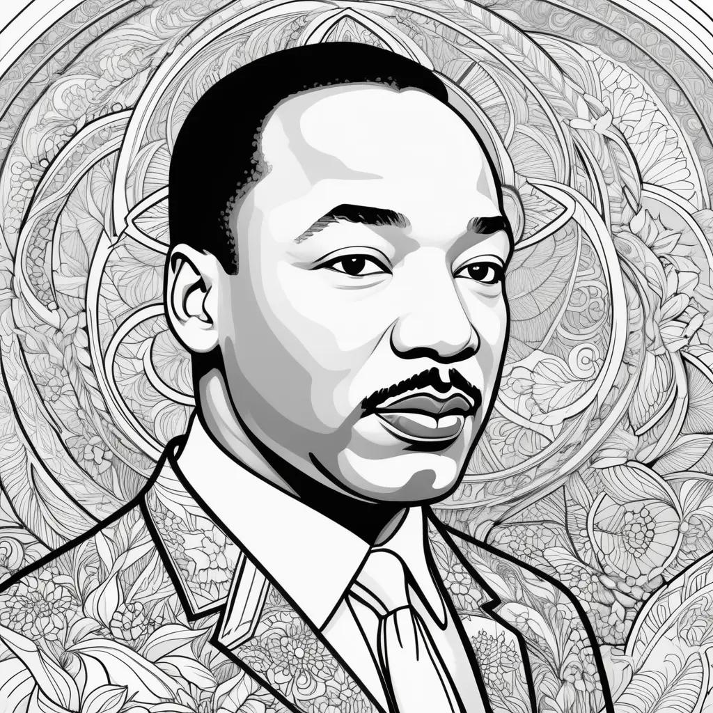 Martin Luther King coloring page with a man in a suit