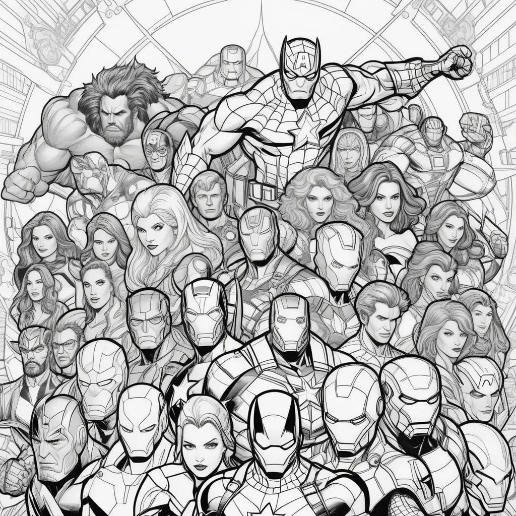 Marvel Coloring Pages Featuring Avengers Characters