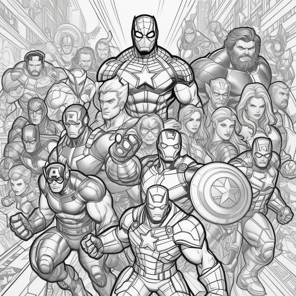 Marvel coloring pages for kids