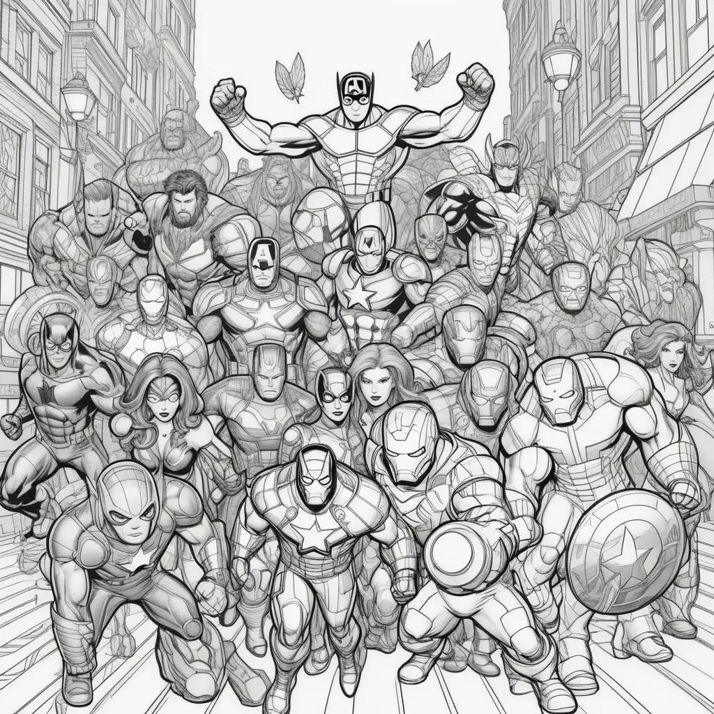 Marvels Coloring Book Featuring Superheroes