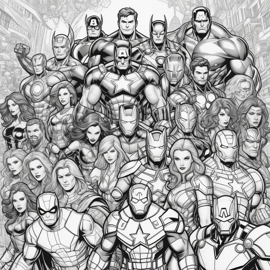 Marvels black and white coloring pages