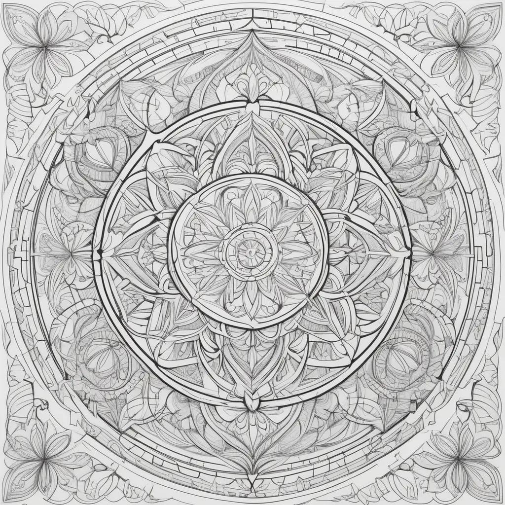 Math coloring pages with intricate designs and geometric shapes