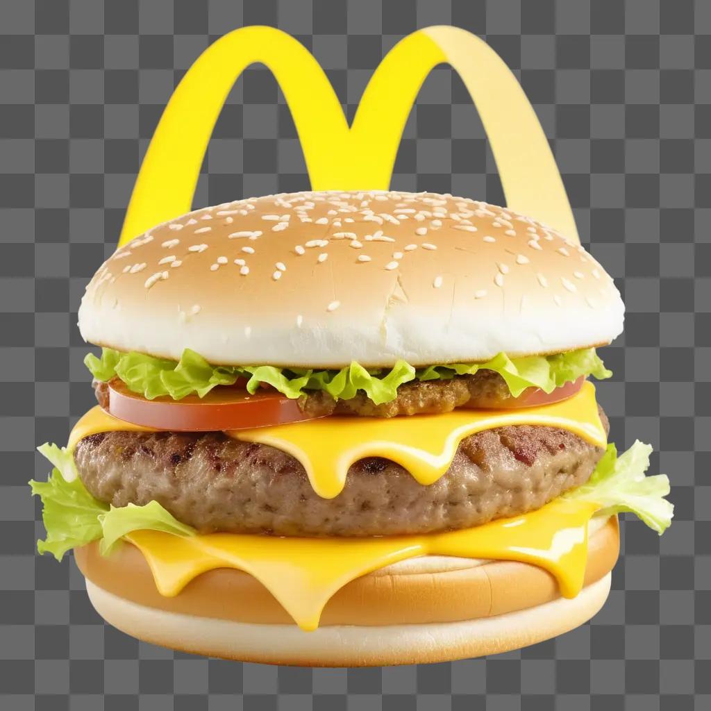 McDonalds burger with cheese and lettuce