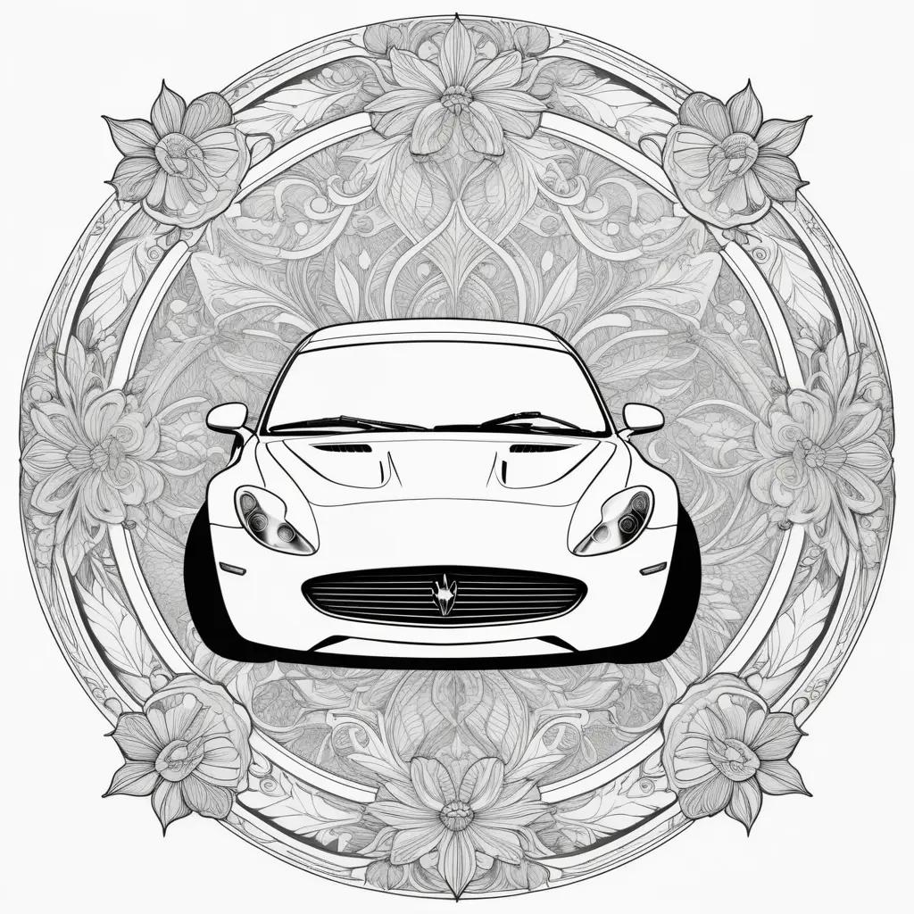 McQueen Coloring Page with Flower Design