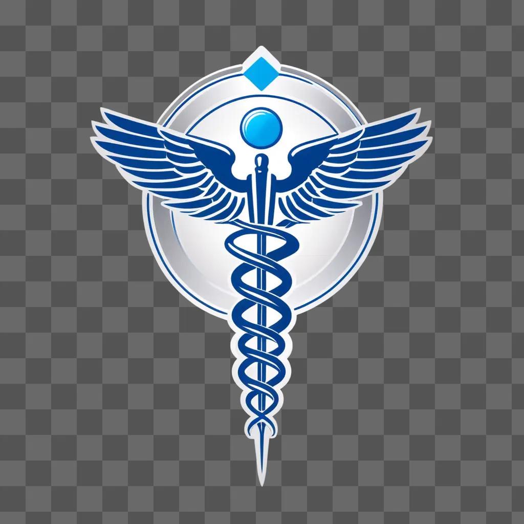 Medical logo design with blue wings